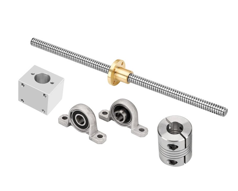 Surprecision 8mm T8 Lead Screw Set (1000mm/39.37" Lead Screw + Copper Nut +Nut Housing + Vertical Pillow Bearing Block + Hexagon Wrench + Coupler), Pitch: 2mm/0.08",Lead: 8mm/0.31" - Image 1
